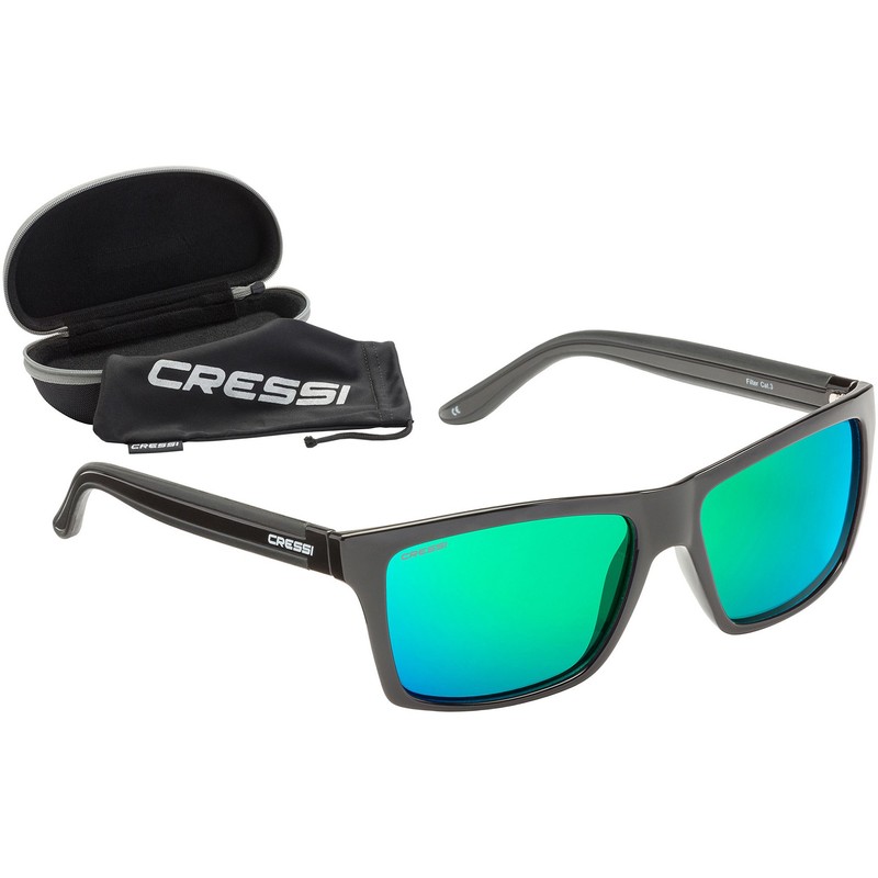 Cressi Unisex Rio Sports Sunglasses, Black/Lens Green, Uni