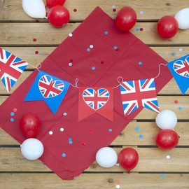 On The Wall Union Jack Bunting - 4 metres - Queens Jubilee, Street Party, Eurovision, Birthdays, Christmas, New Year, Any Celebration Party Bunting