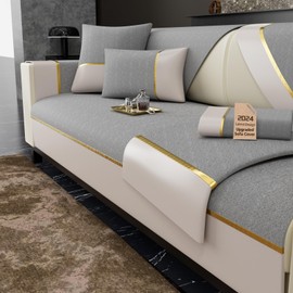 Kiseely Sofa Cover, Couch Sofa Cover, Velvet Sofa Throw Blanket with Non-Slip Underlay, Sofa Cover for Sofa, L Shape/U Shape/Corner Sofa, 4/3/2/1 Seater, Sofa Protection, Dog/Cat, Scratch Protection