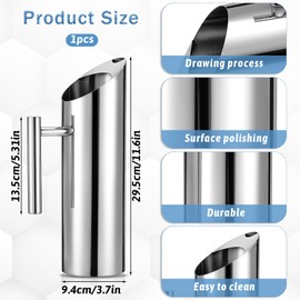 simarro Stainless Steel Water Pitcher, 53oz/1.5L Metal Pitcher with Ice Guard Cold Drinking Pitcher Home Hotel Water Pot Silver Drink Pitcher with Handle for Iced/Hot Tea, Juice, Coffee, Milk