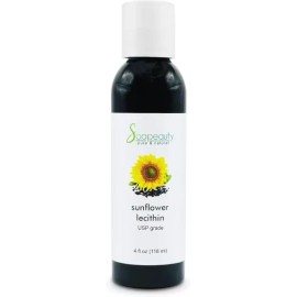 Sunflower 해바라기 레시틴 리퀴드 오일 콜드 프레스 정제되지 않음 USP 등급 무표백 100 순수 천연 스킨 [4 Fl Oz (Pack of 1)] Sunflower Lecithin Liquid Oil Cold Pressed Unrefined USP Grade Non-bleached 100% Pure Natural Skin [4 Fl Oz (Pack of 1)]