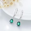 SEIYANG May Birthstone Earrings for Women Emerald Earrings Teardrop Dangle