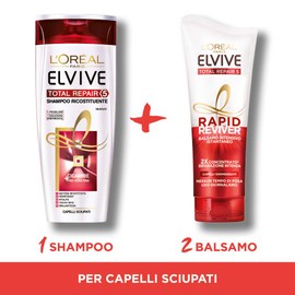 L'Oréal Paris Elvive Rapid Reviver Intensive Balm Total Repair 5 Enriched with Amino Acid and Vitamin E for Damaged Hair 3 x 180 ml