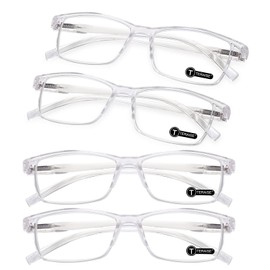 TERAISE Anti- UV Reading Glasses 4 Pairs Blue Light Blocking Reader Womens Mens (3.00X)