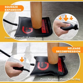 Gute Mounting Cushion Air Wedge Pump, Inflatable Lifting Cushion, Pneumatic Tensioner Expansion Cushion, Air Wedge Pump, Air Cushion Lifter for Windows, Doors, Car, Large Appliances (Pack of 2)