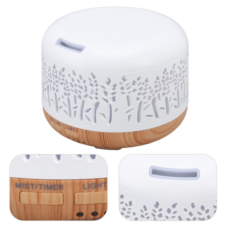 Desktop Humidifier 300ml Wood Grain Design Low Noise Aromatherapy Humidifier