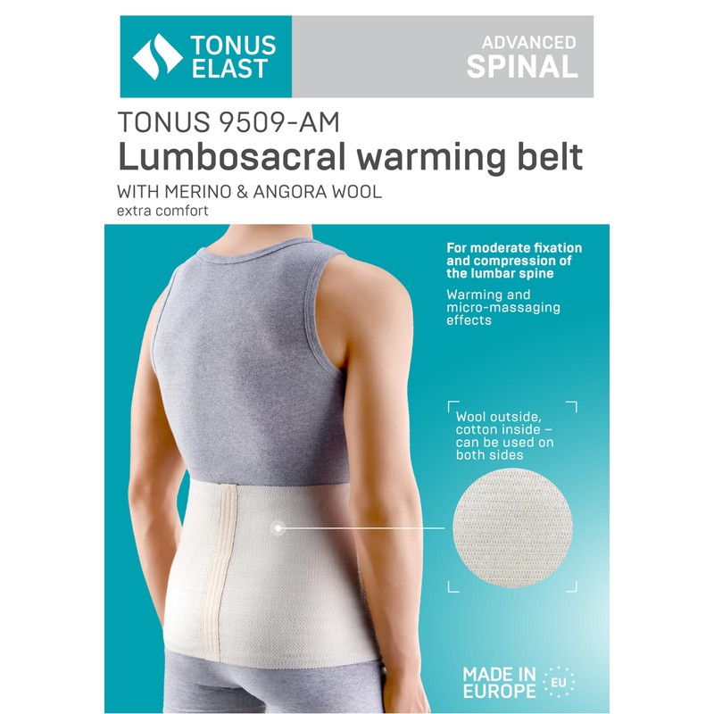 TONUS ELAST Thermal Back Warming Belt, Body Warmer, Wool Heating