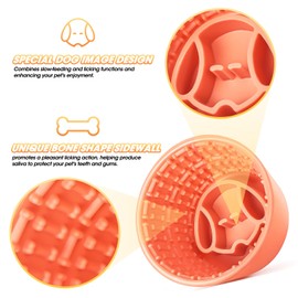 YIBONIKA Slow Feeder Bowl for All Dog Sizes,Long Lasting Rubber Cat Slow Feeder Non-Slip Design with Suction Cups, Distraction Animals Anxiety Relief Enrichment