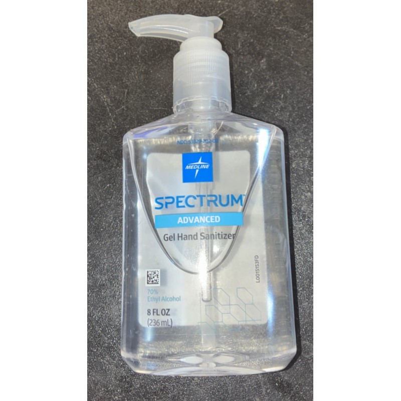 Medline Spectrum Gel Hand Sanitizer with 70% Ethyl Alcohol, 8
