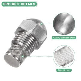 M METERXITY 2-Pack Mist Nozzle 1/4BSPT 0.4mm Orifice Dia Stainless Steel Filter Spray Tip W Sealing Tape for Cooling/Cleaning/Coating/Garden Watering Outdoor Fine Misting Nozzle