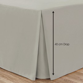 Bronwen Mathew Box Pleated Base Valance Sheet Single Bed Skirt Base Valance Sheets, Microfiber Soft Brushed Easy Care Non Iron (Single, Linen)