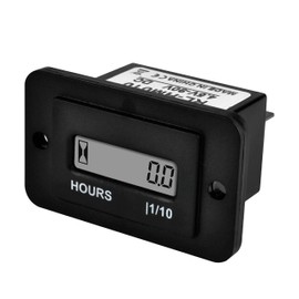 Jayron Rectangular LCD Digital Hour Meter DC 4.5-90V Resettable No Battery Required,for Small Engine Quad Bike Motorcycle Lawn Mower Snowmobile Motocross Chainsaw