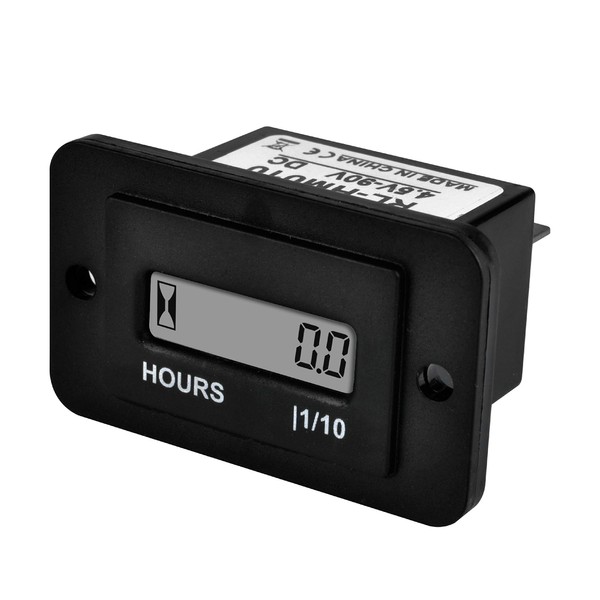 Jayron Rectangular LCD Digital Hour Meter DC 4.5-90V Resettable No