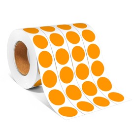 3/4" Colored Dot Stickers Round Labels, 4 Rolls 4000PCS Circle Stickers, 10 Color-Coded Sticker Lables for Kids Classroom, Office, Family (Orange)