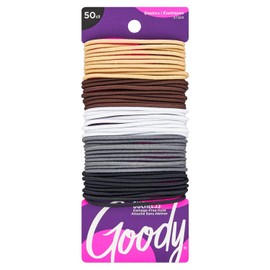 Goody Ouchless Braided Elastics, Value Pack, 2 mm, 50 Count
