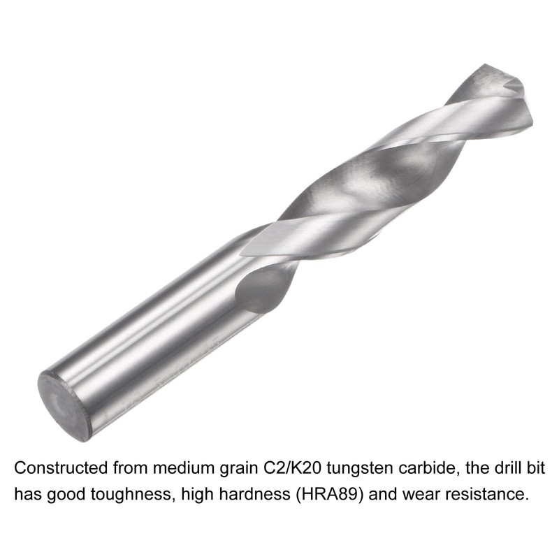 QUARKZMAN Solid Carbide Drill Bits 8.5mm C2/K20 Tungsten Carbide Straight