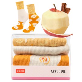 soxo Dessert Socks Women Funny Ladies Gift Ideas Long Womens Sock Women's Funky Gifts Box 2.5-6.5 Apple Pie 1 Pair