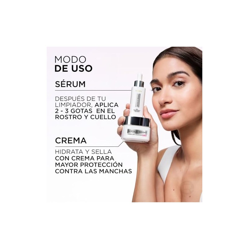 LOreal Paris Glycolic Bright Srum Anti Manchas, cido Gliclico, Niacinamida