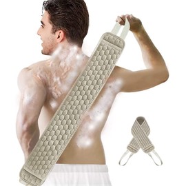 New Exfoliating Back Scrubber for Shower Back Washer for Shower for Men and Women Deep Clean Sportout Shower Loofah （38.5'' Length 3.7'' Width）