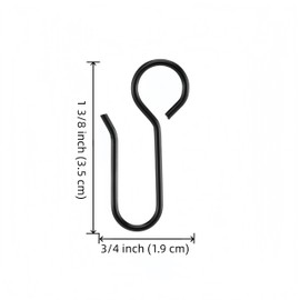 CNglam Metal Curtain Track Hooks S Shaped Drape Wire Hooks for Ceiling Drape Track (Black)(80PCS)