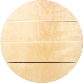 Plaid Circle Wood Surfaces, 1 Count (Pack of 1), Round Pallet