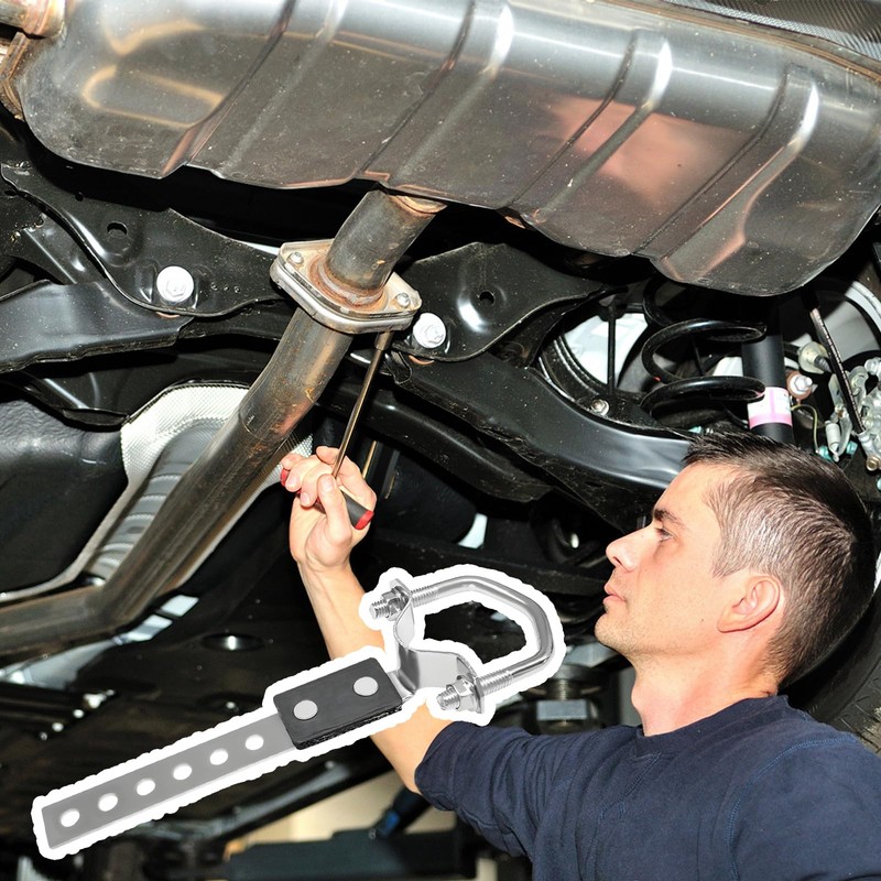 2 Pcs Heavy Duty Exhaust Hangers, Flexible Swivel Muffler Hanger