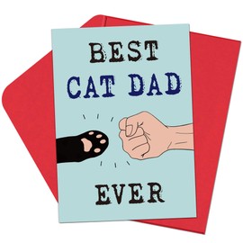 Milianquill Fathers Day Card from Cat - 5x7 inch Funny Cat Dad Fathers Day Card with Envelope, Cats Dad Father's Day Gifts for Father Husband Son Uncle, Best Cats Dad's Gifts from Wife Daughter Son