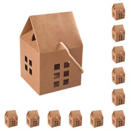 HAN SHENG 30 cajas de dulces en forma de casa, cajas de regalo de papel kraft cajas de regalo de boda, cajas de almacenamiento de caramelos, cajas de embalaje para decoración de boda, Navidad, fiesta