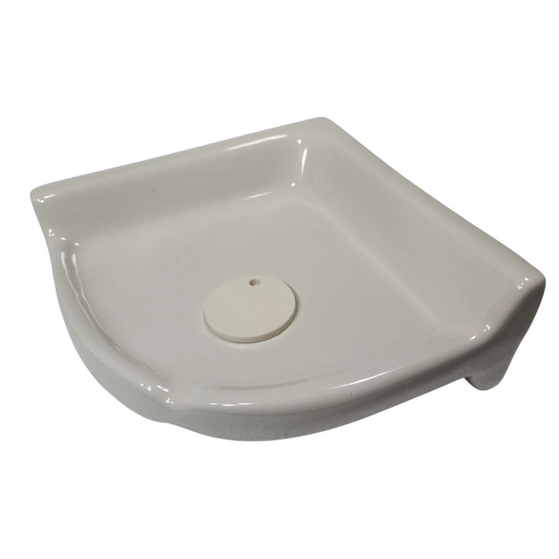 Almond Beige Almond Bone Ceramic Shower Corner Tray Soap Dish
