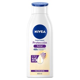 NIVEA Crema Corporal Humectante Protección Solar (400 ml), con Vitamina E y Aloe, Protección UV Fps15, 48 horas de Humectación Profunda para Todo Tipo de Piel