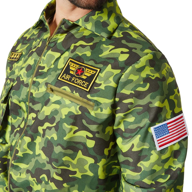 dressforfun Men's Costume Air Force Pilot Camouflage – L