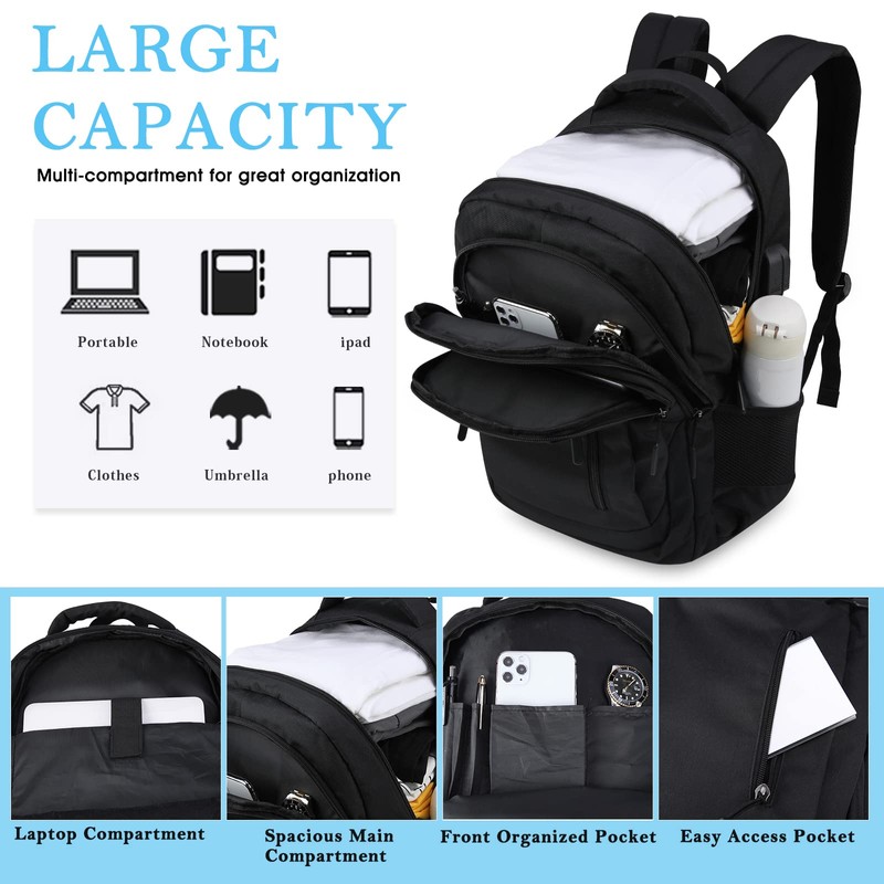 Laptop Backpack 15.6 Inch Travel Backpack with USB Charging Port