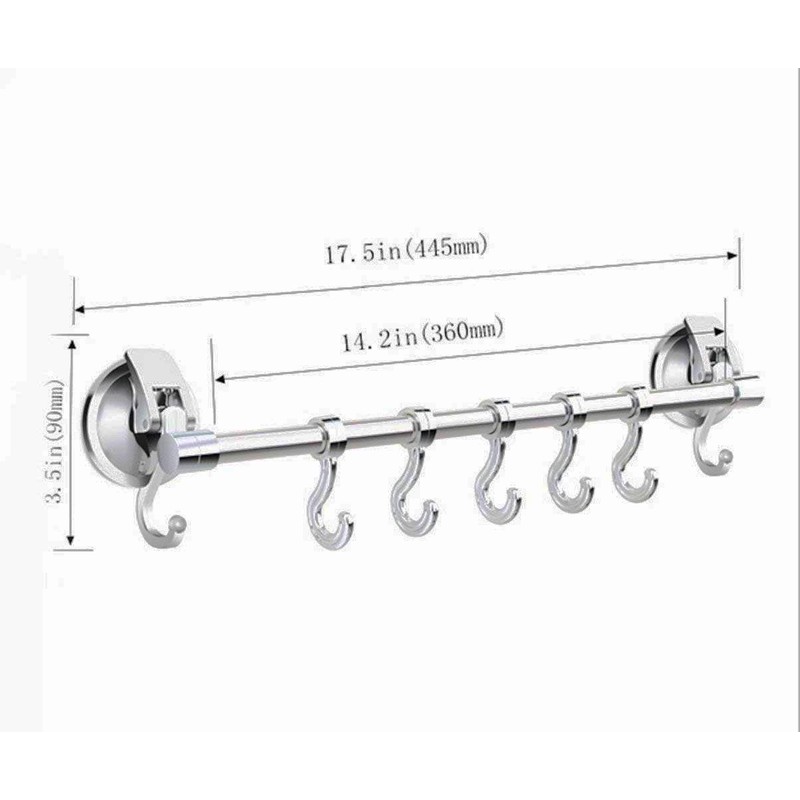 iRomic Suction Cup Hook Hanger Holder Rack Rail Towel Bar