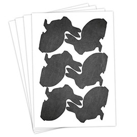 Papierdrachen 24 Easter Stickers for Crafts and Decorating, Motif, Black Silhouetted Easter Bunnies, Sticker No. 17 - Easter 2023