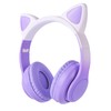 KORABA Cat Ear Kids Headphones Bluetooth, LED Light up Wireless/Wired