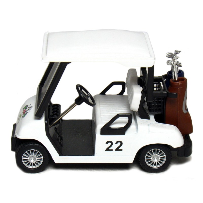 Box of 12 White Golf Carts, 4Ã‚½ Die-cast Metal with