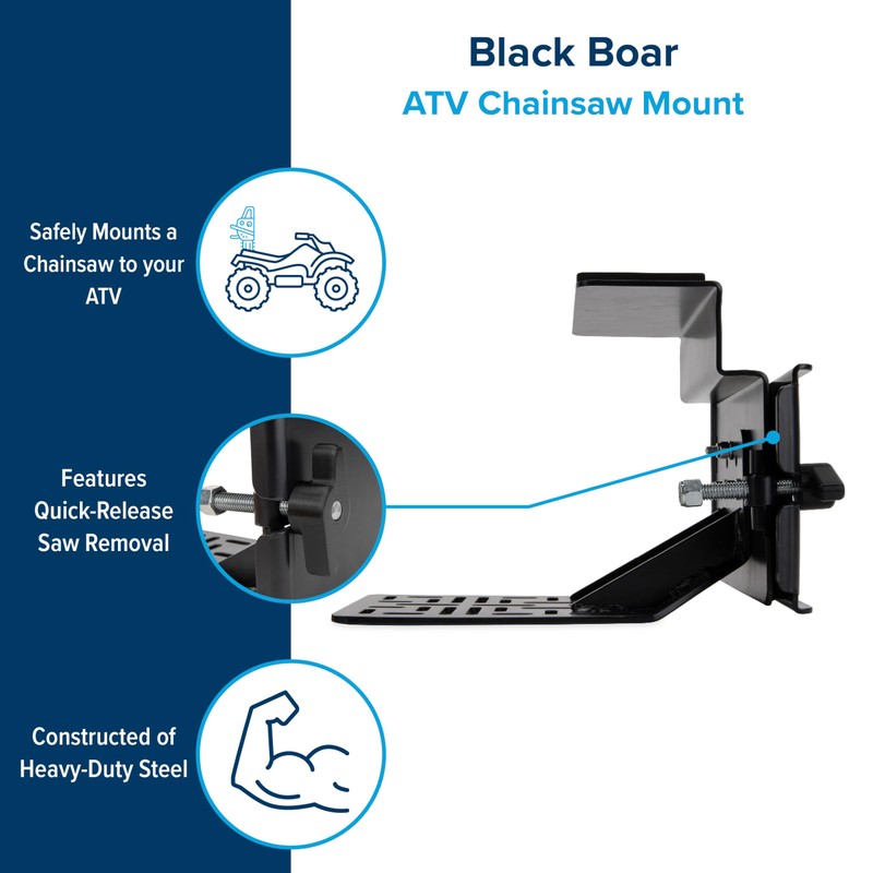 Black Boar UTV/ATV Chainsaw Mount - Features Quick-Release Saw Removal