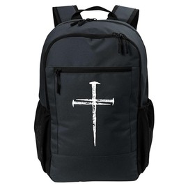 Jesus Christ My Savior Die For My Sins 3 Nails Cross Christian Catholic Daily Commute Backpack - Size: OS, Color: charcoal