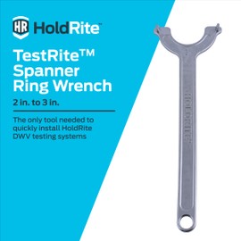 HoldRite TRT2-3 TestRite Spanner Ring Wrench, Testing, 2 to 3 Inch Pipe Size DWV Tools, Silver