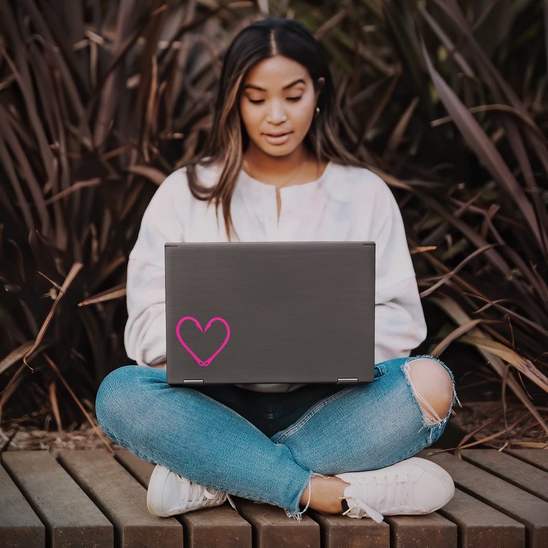 Fish Hook Heart Sticker Decal Notebook Car Laptop 4" x