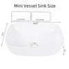 Small Vessel Sink Bowl Above Counter, QISHKA 14" x 10"