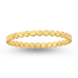 Glimmer Stacking Ring | Silver, Gold, or Rose Gold | Hammered Dot Beaded Stackable Dainty Ring Band | USA Sizes 4-12 (8, 14K Gold Fill)