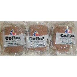 Andover CO-Flex 3"x5Yds Tan Flesh 3-Pack Cohesive Flexible Elastic Latex Bandage Compression Self Adherent Wrap Kids Children Vet Animals Pets Cats Dogs Horses 3300TN