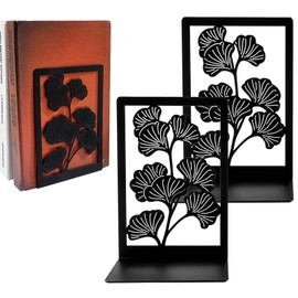 KYSUN 1 Pair Decorative Book Holder Shelf, Non-Slip Book Stopper, Bookends Book Holder for Shelf, Metal Bookend Bookend Holder for School, Home, Office, Black