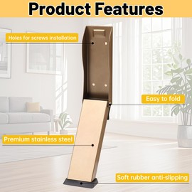 Kick Down Door Stopper for Bottom of Door, Copper Gold No Drilling Door Stoppers for Heavy Duty Door, Door Holder to Keep Door Open(2 Packs)