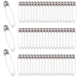 OWLMATE Pack of 60 Safety Pins Large, Safety Pins for Clothing, Curved Safety Pins, Crafts, Sewing Hemming Craft, Rust Resistant