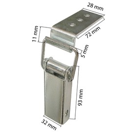 Tension Lock Box Lock 115 x 48 x 5 with Counter Hook Corner Attachment