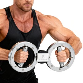 EILISON Rotating Burn Machine 12 LB, Rotating Arm Machine 360 Degree Rotating Grips, Multifunctional Spinning Burn Rotator Machine for Forearm Trainer, Boxing, Workouts (Silver)