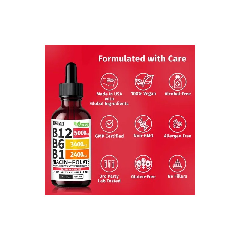 Nusava Complejo De Vitamina B12 Liquido Hecho En Usa