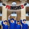 Jenrtvis Phinished Banner, Congrats PhD Graduated Banner, Doctorate Grad Party